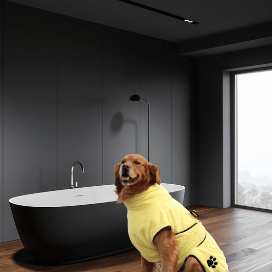 A Super Absorbent Dog Bathrobe